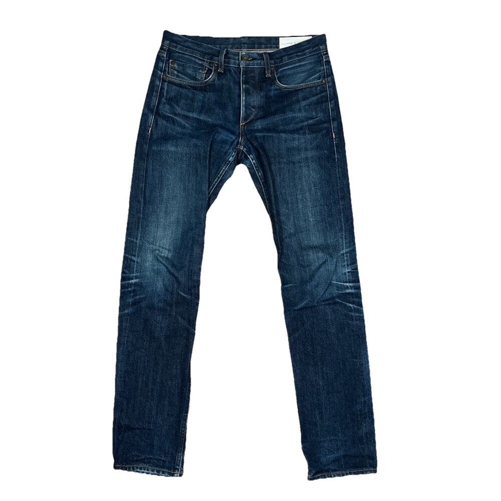 Rag & Bone Fit 2 Slim Leg Jeans Raw Indigo Blue 30Tag 31x31 USA Made‎ Nice Fade